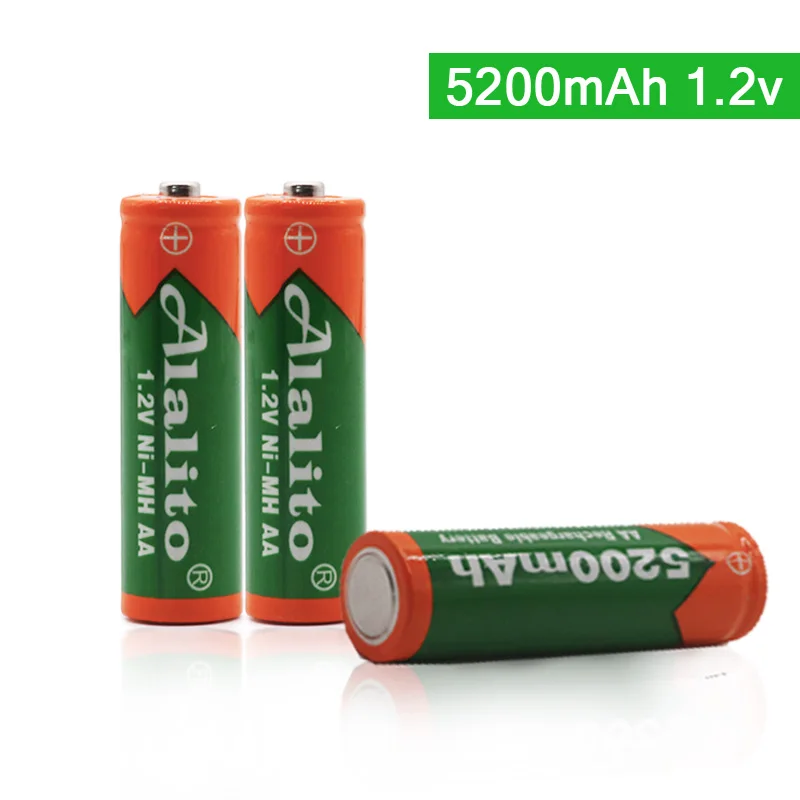 4-20PCS Alalito 1.2V 5200mAh NI MH AA Pre-Charged Rechargeable Batteries Ni-MH aa Battery For Toys CameraMicrophone | Электроника