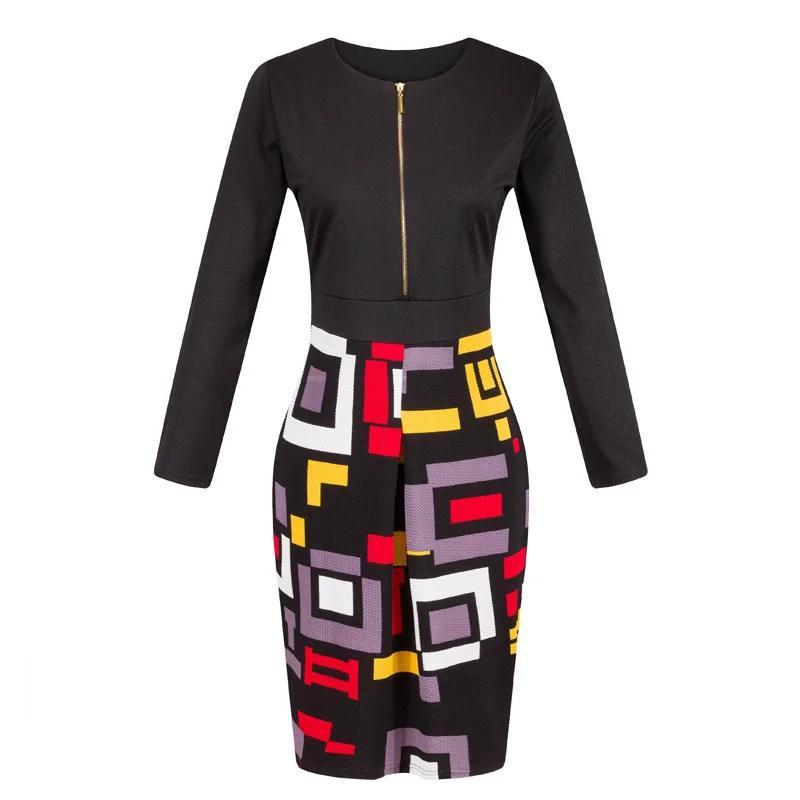 3XL большой размер Осень зима женское платье для работы сексуальное