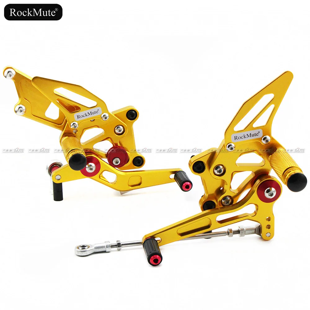 Gold and Red Мотоциклетные задние комплекты для Kawasaki Ninja 250R/EX250 2008-2012 ЧПУ Регулируемая подножка рычаг переключения тормоза педаль подножки задний комплект - Цвет: Gold and Red
