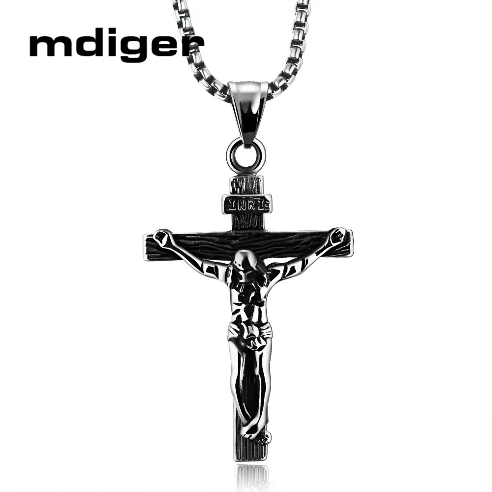 Mdiger 3 шт./лот Крест Иисуса бренд ожерелье кулон титановая сталь дамские Чокеры