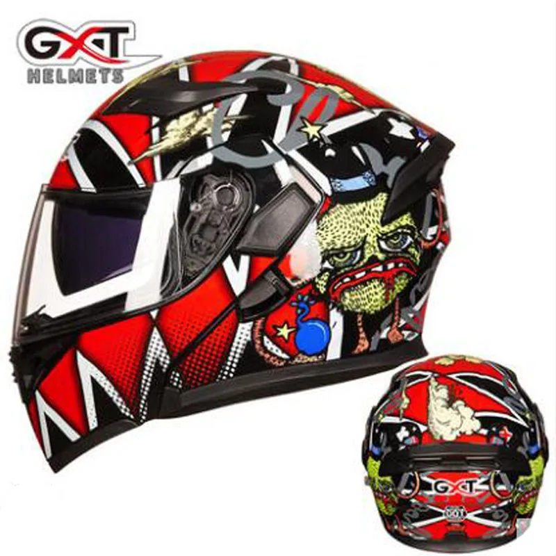Мотоциклетный шлем GXT с откидной крышкой защитные шлемы двойными линзами для