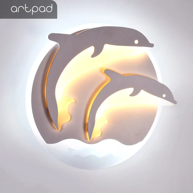 Прекрасный Dophin Sika олень Led акриловая панель 20 Вт настенный светильник для детской