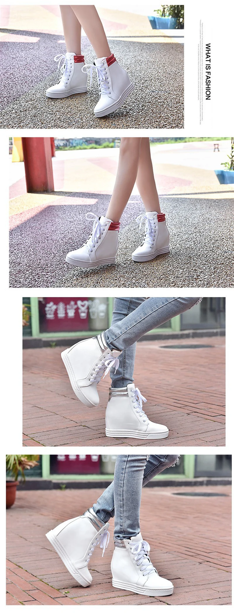 Tfsland Women Height Increasing Shoes Female Breathable White Shoes Flat Walking Shoes Sneakers Women Wedge Platform Ankle Boots