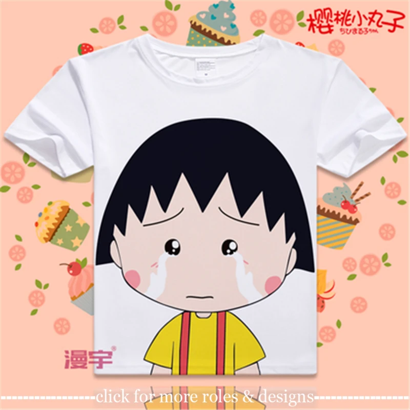 Chibi Maruko-chan Momoko "Maruko" Sakura Sakiko Sakura Косплей костюм ткань унисекс футболка с короткими рукавами