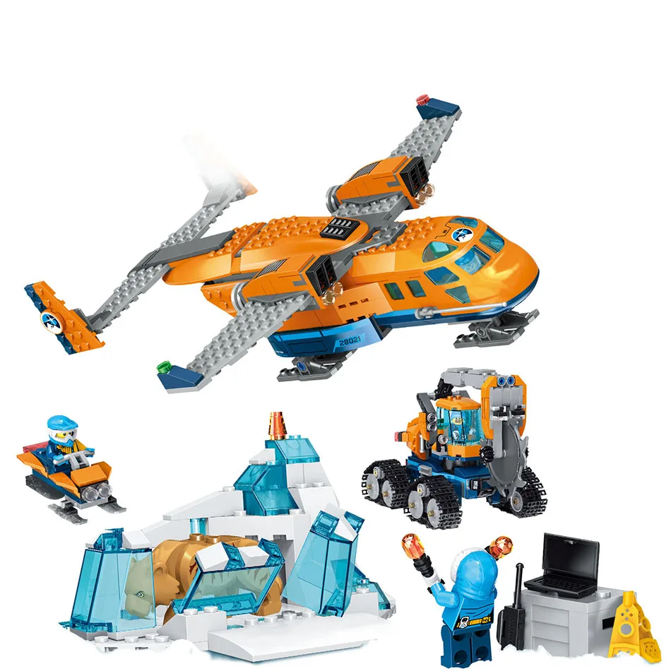 Компактные строительные блоки совместимые с Lepinging city Arctic Supply Plane детские игрушки