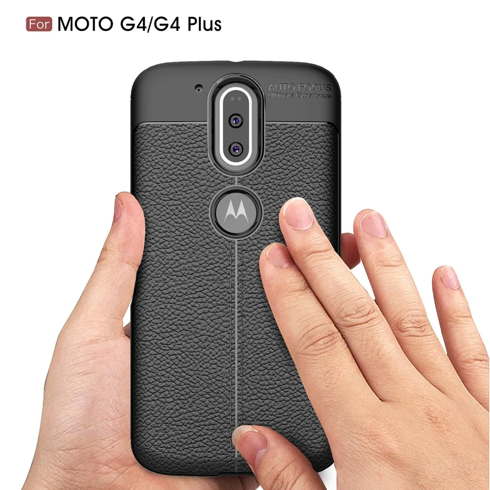 Мягкий ТПУ чехол для телефона BEFOSSON Moto G4 зернистый кожаный личи plus | Мобильные