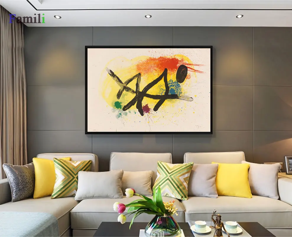 Joan Miro affiche винтажные абстрактные акварельные настенные художественные плакаты и принты, известная картина на холсте, украшение для дома в гостиную