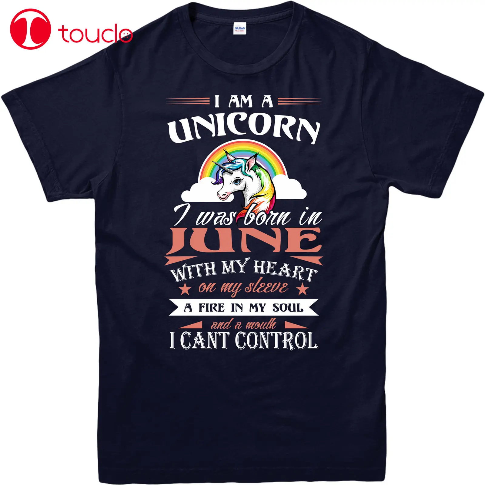 Фото Футболка с надписью I Am A Unicorn футболка в летнем стиле Born In June With My Heart Fire Soul
