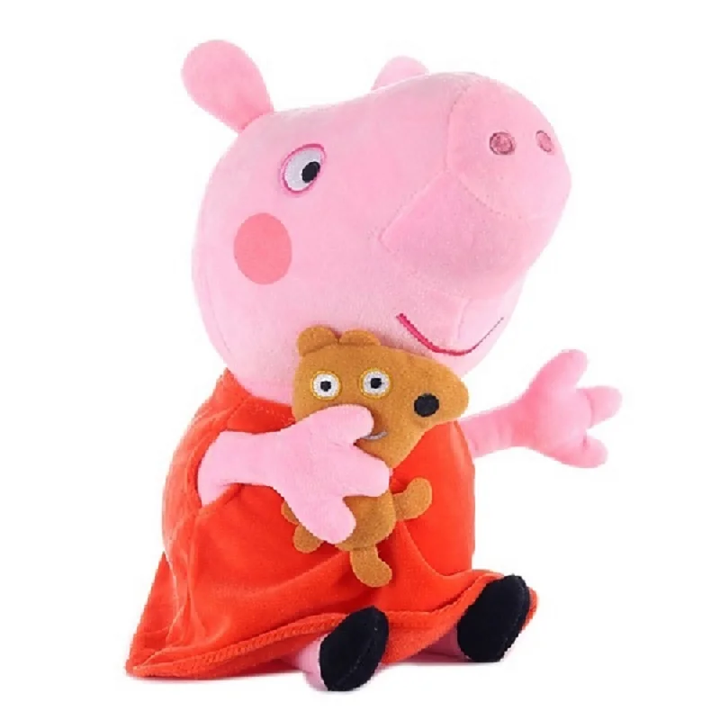 19 cm Peppa Pig Джордж Семья плюшевые игрушки мягкие куклы вечерние украшения Свинка Пеппа украшенный брелок детские игрушки на день рождения подарки - Цвет: 19 cm