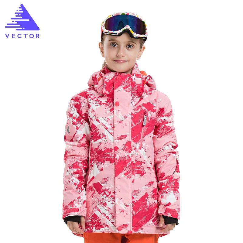 Детская Лыжная куртка с капюшоном теплая водонепроницаемая ветрозащитная для