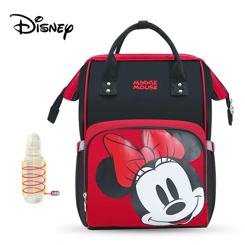 Disney модная мокко водонепроницаемая сумка для подгузников USB бутылочка для кормления ребенка дорожный рюкзак для мамы Мумия многофункциональная сумка для хранения