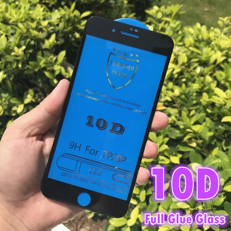 Оригинальное защитное стекло 10D с изогнутыми краями для iPhone 11 PRO 6 6s 7 8 Plus