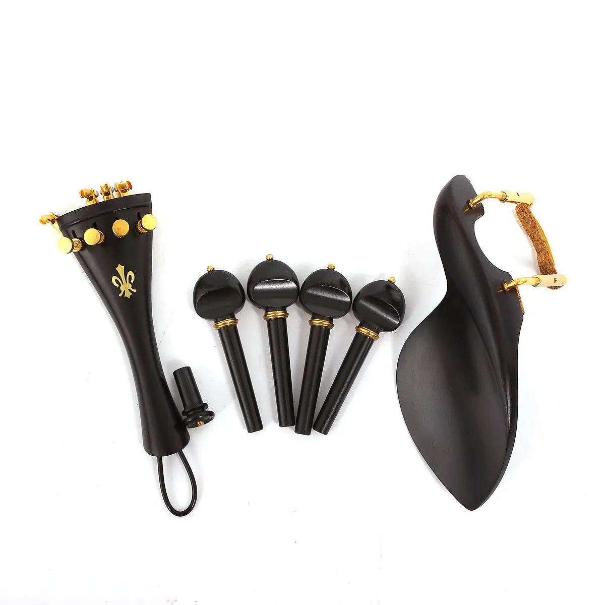 1 Набор скрипичный набор аксессуаров 4/4 Ebony Скрипка задняя часть Peg Chin rest тонкий