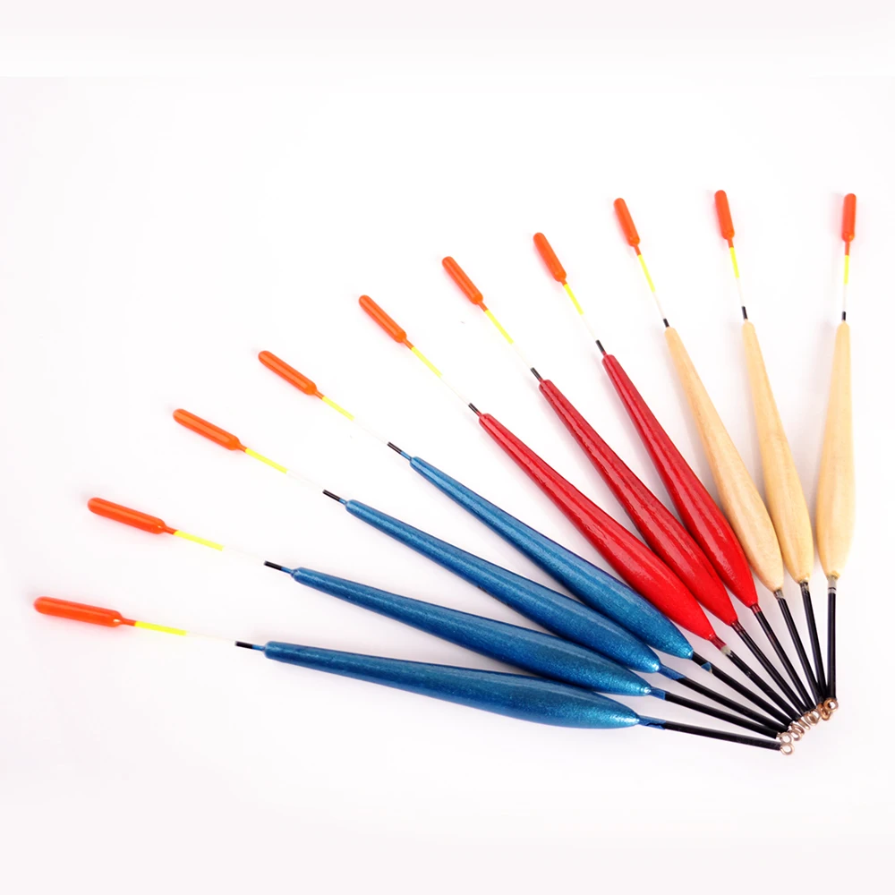 

FISH KING Brand Carp Fishing Float Set 10PCS/Set Mix Color Size Wood Floats for Fishing Tackle High Quality