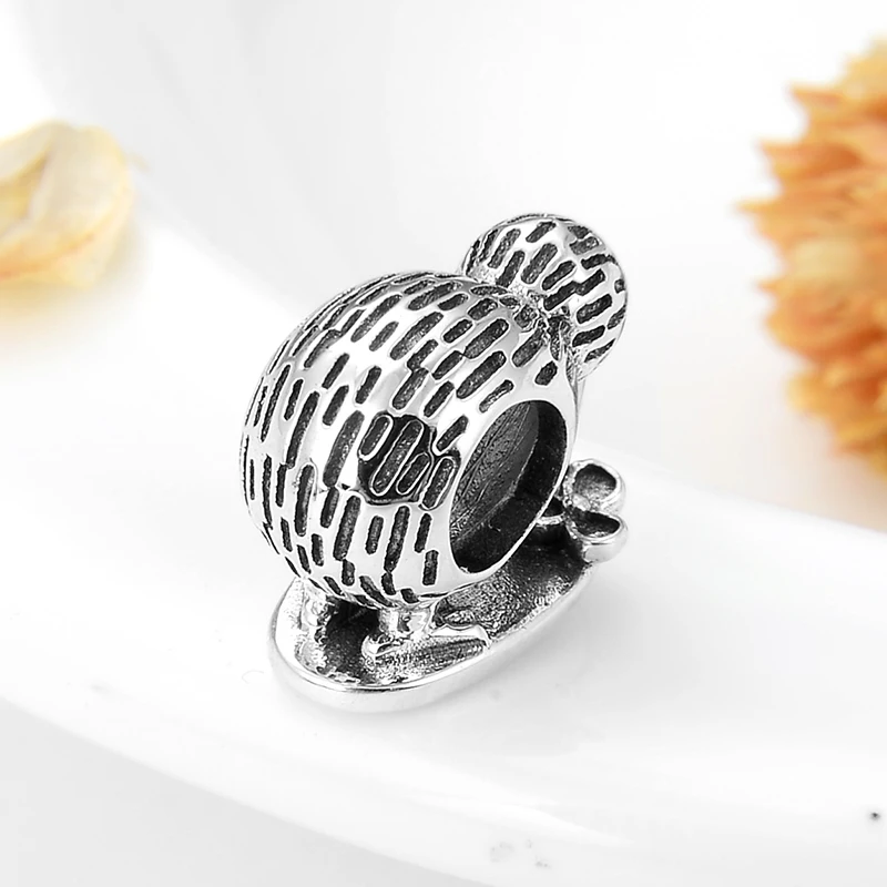 Горячая 925 стерлингового серебра Киви птица на бусины «Лотос» подходит Pandora Шарм Браслет DIY ювелирных изделий