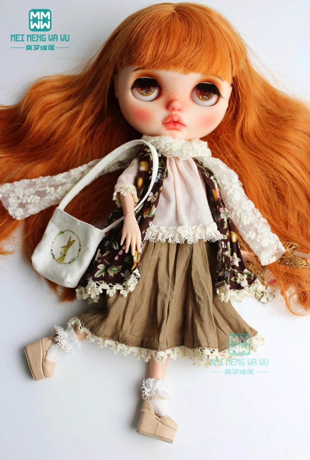 1 шт. одежда Blyth Doll модная розовая рубашка+ кружевная юбка цвета хаки для Blyth Azone кукла 1/6 аксессуары