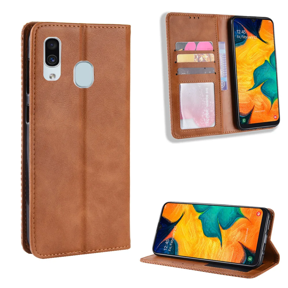 Кожаный чехол-книжка с магнитной застежкой в стиле ретро для Samsung Galaxy Note 10 Pro