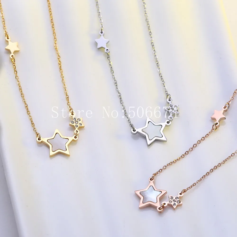 

2017 модные ювелирные изделия, Милые ожерелья в виде звезды, Bijoux Femme, цепочка из нержавеющей стали для женщин, подарок на день рождения