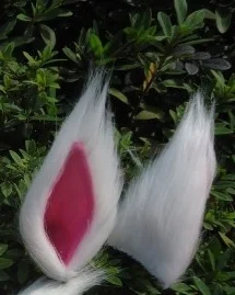 White Pink Hairpins Белый Лисий хвост уши кошачий хвост Ухо Шпилька повязка для волос Косплей Реквизит на заказ - Цвет: White Pink Hairpins