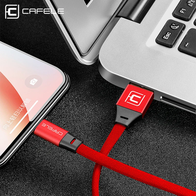 CAFELE USB кабель для iphone X XS MAX XR 8 7 6S 6 Plus 5S usb кабель для зарядки и синхронизации данных для iphone IOS 11 10 9