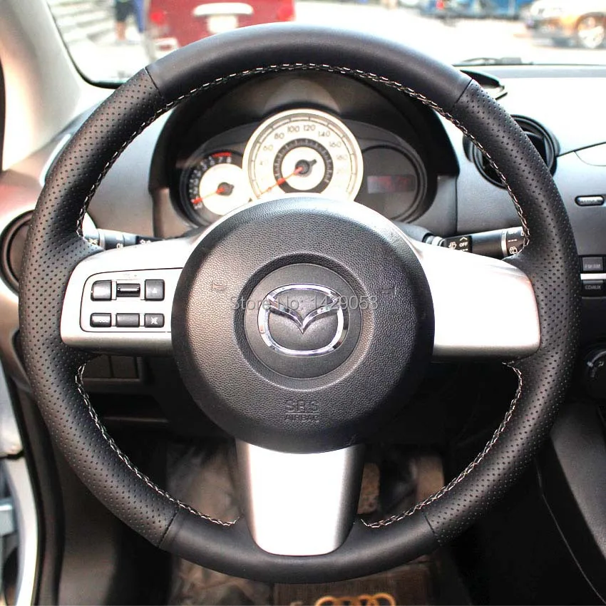 Чехол на руль для Mazda 2 нескользящий чехол из натуральной кожи руля | Автомобили и