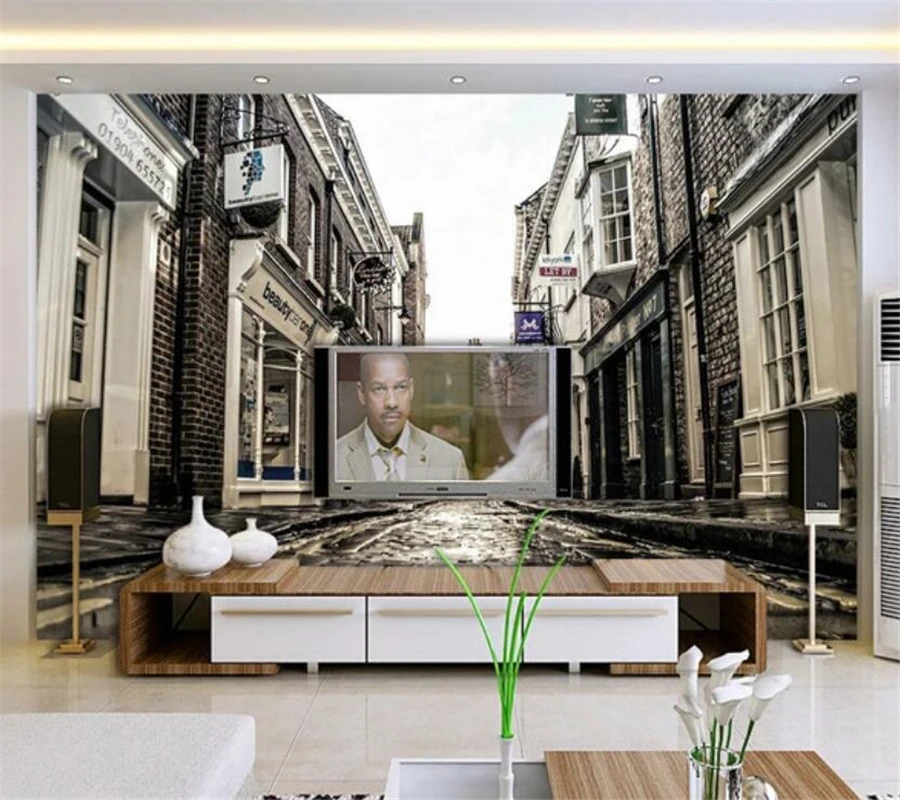 Пользовательские фотообои wellyu 3D европейский город старая улица гостиная спальня