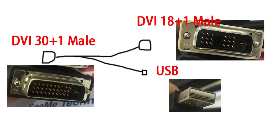 

M1-DA DVI to HDMI Male DVI 30+1 to DVI 18+1 and USB 1.8M for HP for ASK for Optoma for InFocus