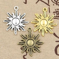 15pcs charms sun 28x24mm antique charmspendant fitvintage tibetan bronze silver color goldendiy for bracelet necklace