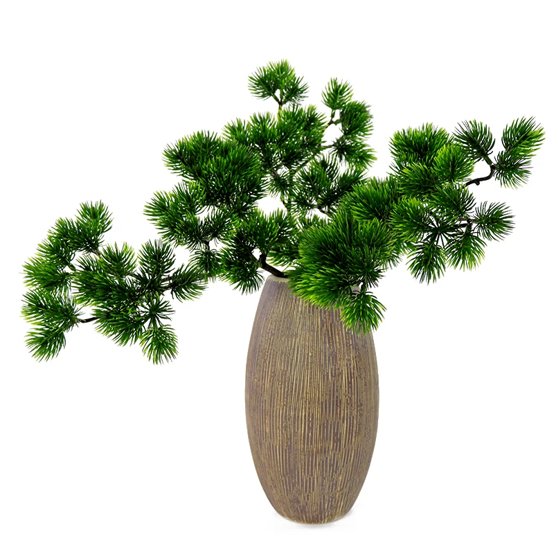 

40cm Single Big Pine Branch Simulation Green Leaves Plant Welcoming Pine Bonsai Accessories Home Decoration Plant Fake Flower