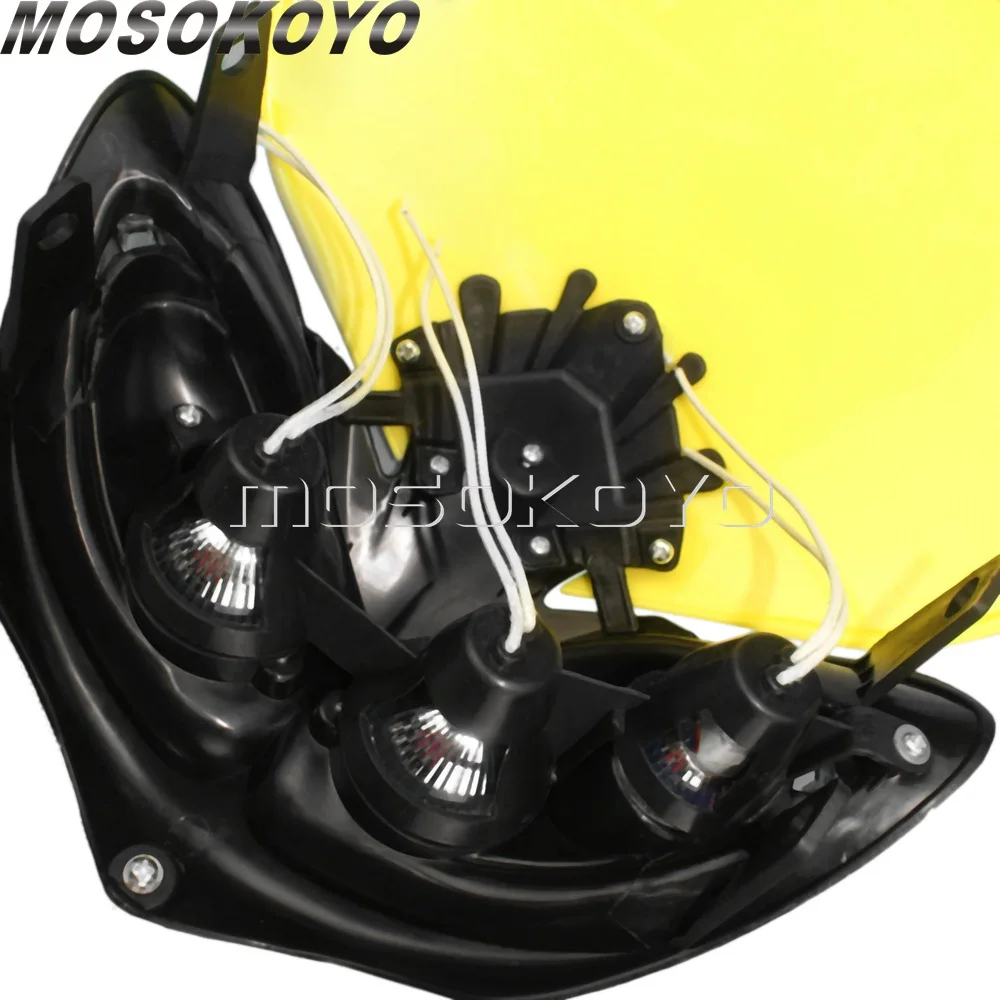 Мотоциклетная фара Dirt Bike Enduro для мотокросса Yamaha Suzuki LTZ RM 650 200 250 125 400 RMZ DR DRZ желтая