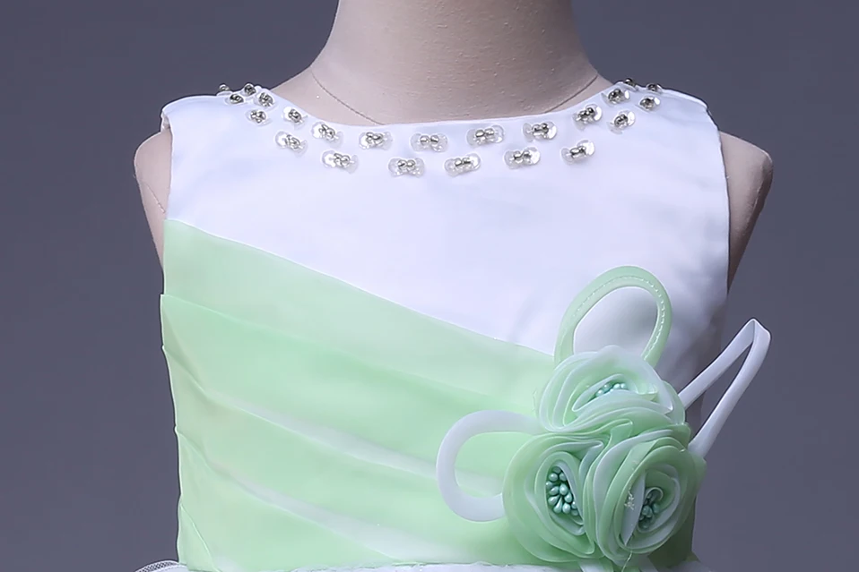 Cutestyles Green Flower Girl Dresses Princess Party For kids Wear GD40215-1G | Детская одежда и обувь