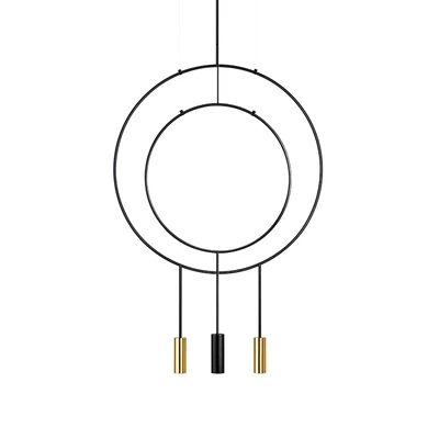 

Nordic Designer Circular Iron Pendant Lights for Dining Room Modern Restaurant Study Bedroom Bar Dress Hanging Lamps Fixture