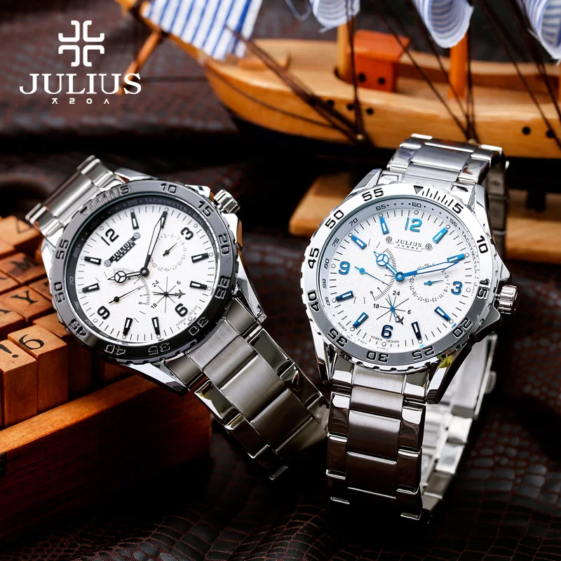JULIUS 2017 новое поступление Роскошные Брендовые Часы Chronos с маленьким циферблатом