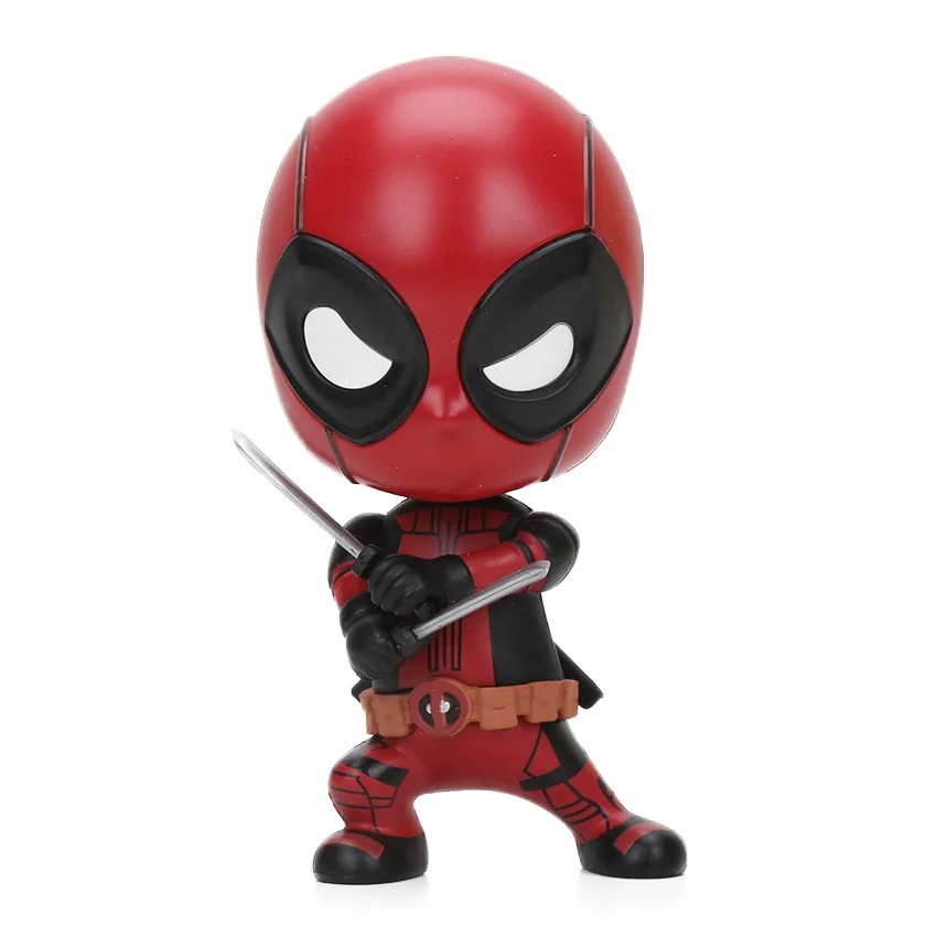 Мини 10 см Marvel игрушки Дэдпул фигурка качающаяся голова 1/10 масштаб предварительно окрашенный Человек-паук Черная пантера Коллекционная модель куклы игрушки