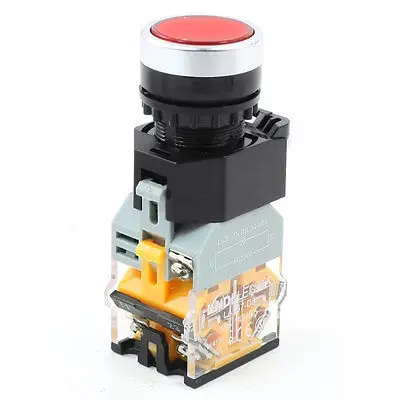 

415V 10 Amp Momentary Push Button Switch w Red Light LED Indicator AC 220V