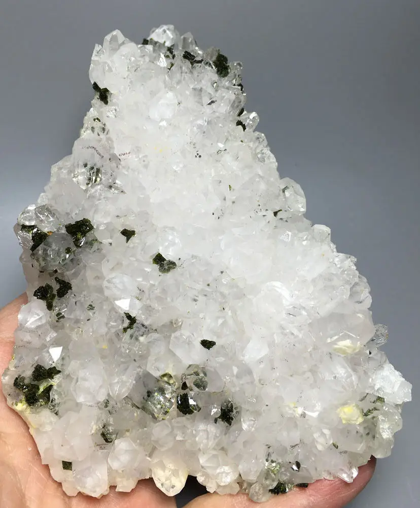 743gNatural GREEN Epidote Crystal & Cluster грубый камень образец горной породы Хрустальное