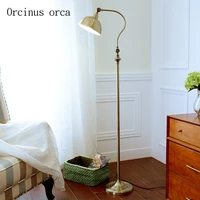 american antique iron floor lamp living room sofa bedroom bed head modern simple reading vertical floor lamp free shipping