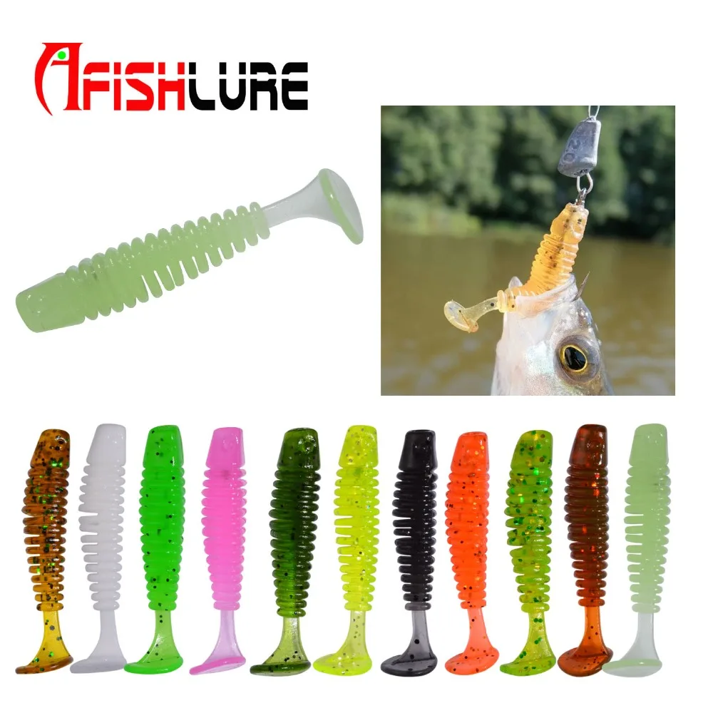 20 шт./лот Afishlure Мягкая приманка с хвостом 38 мм 0 85 г T образный хвост рыболовная