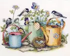 1416182728 Золотая коллекция Прекрасный Счетный Набор для вышивания крестиком птицы Птичье гнездо бабочки бабочка и Лейка сад