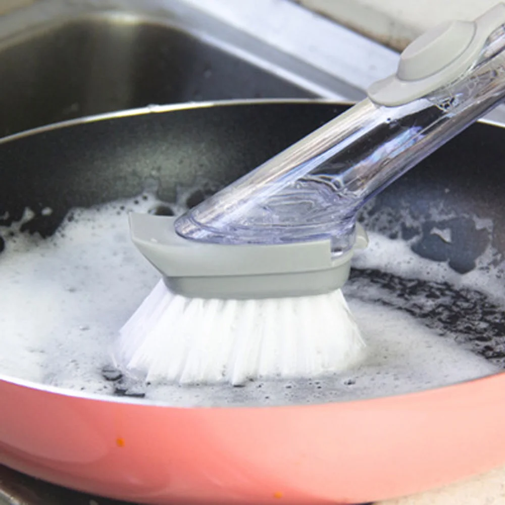 

Automatic Liquid Addition Sponge Dishwashing Brush Kitchen Gadget Pot Dish Bowl Brush Can Be Cleaned