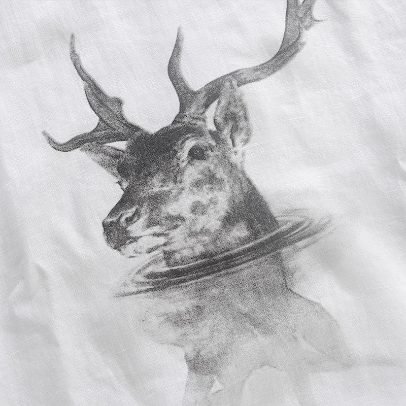 Новое поступление 2017 креативная японская льняная футболка Мужская Летняя