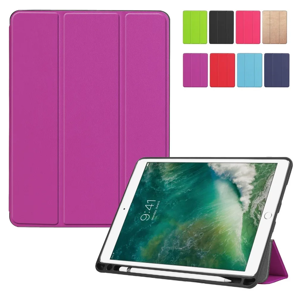 Для iPad Air 3rd Generation 10 5 2019 чехол с карандашом Тонкий Фолио трехслойный кожаный