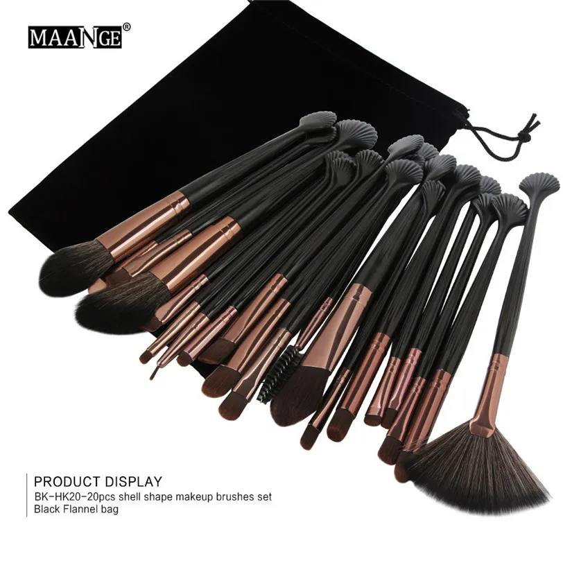 Косметическая Кисть для макияжа 20 шт. румяна кисти теней век набор с фланелевой