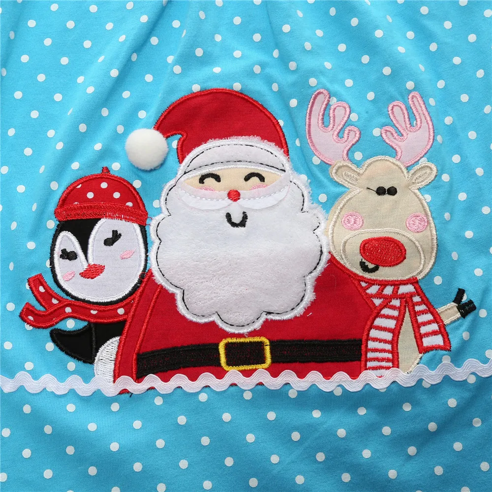 Зимний новогодний наряд модная Рождественская Одежда для девочек костюм на День