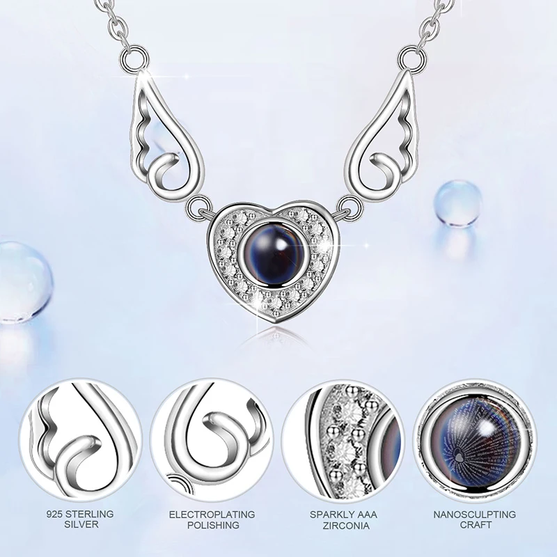 Angel Caller 2019 Temperament Authentic 925 Sterling Silver Ange Wing Protect You Forever Pendant Charm Necklaces Women Gifts | Украшения и