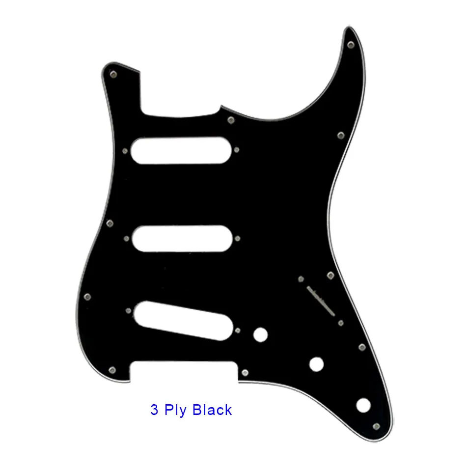 Pleroo Custom Guitar Pickguard-для США \ Мехико Fd Stratocaster 72' 11 винтовое отверстие Стандартный St царапина пластина Многоцветный выбор - Цвет: 3Ply Black