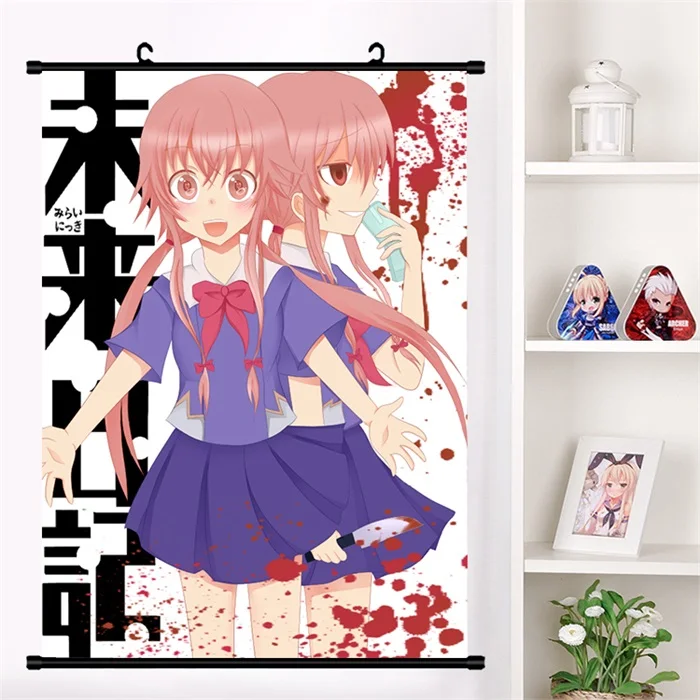 M Японское аниме Mirai Nikki Amano Yukiteru Gasai Yuno Настенная роспись плакат Настенные подвесные плакаты коллекция домашнего декора - Цвет: M