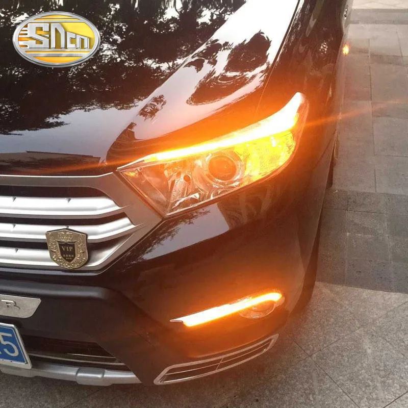 Для Toyota Highlander 2012 2013 2014 светодиодный налобный фонарь для бровей дневные ходовые