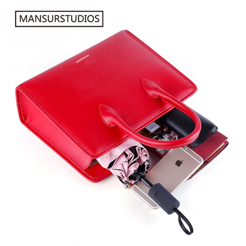Женский модный портфель Mansurstudios из натуральной кожи известная сумка через плечо