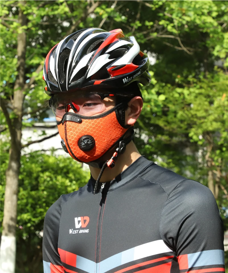 WEST BIKING противопылевая велосипедная лицевая маска с фильтром активированный уголь для мужчин и женщин для бега на велосипеде анти-загрязнения велосипедная маска для лица